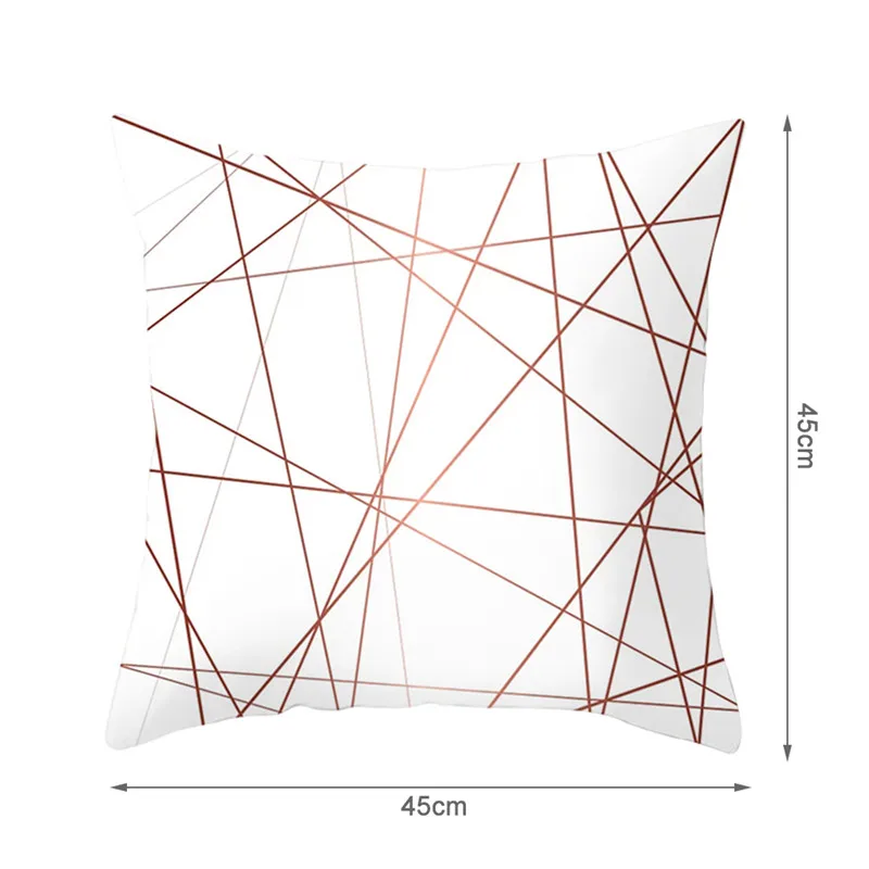 Fuwatacchi розовое золото геометрический чехол для подушки цветок декоративный чехол на подушки для на диван-кровать для дома полиэстер Наволочки 45*45