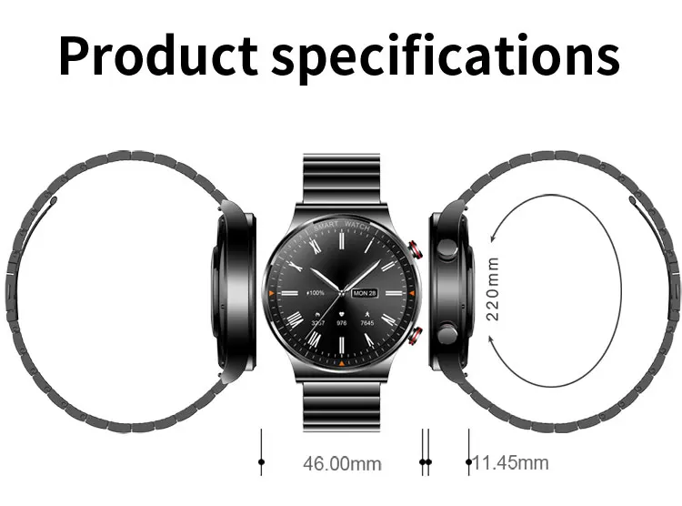 New 454*454 HD Smart Watch Full Touch Screen Mens Bluetooth Call Smartwatch IP68 Waterproof Music Player Fitness Tracker Watches