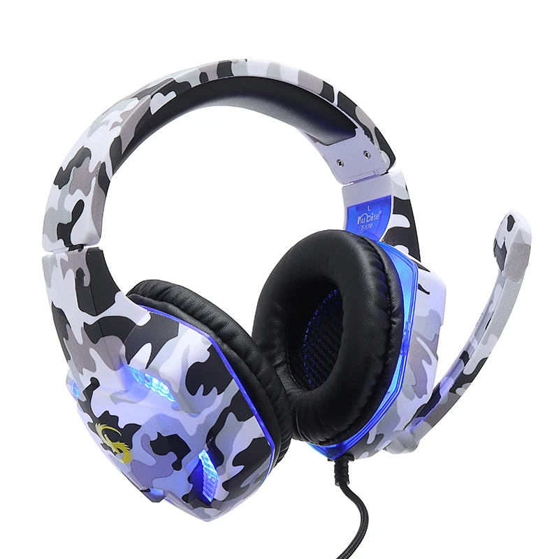Pohiks 1pc Camouflage White 3 5mm Wired Gaming Headphone Adjustable Bass Stereo Headset For PC Laptop PS4 Pro