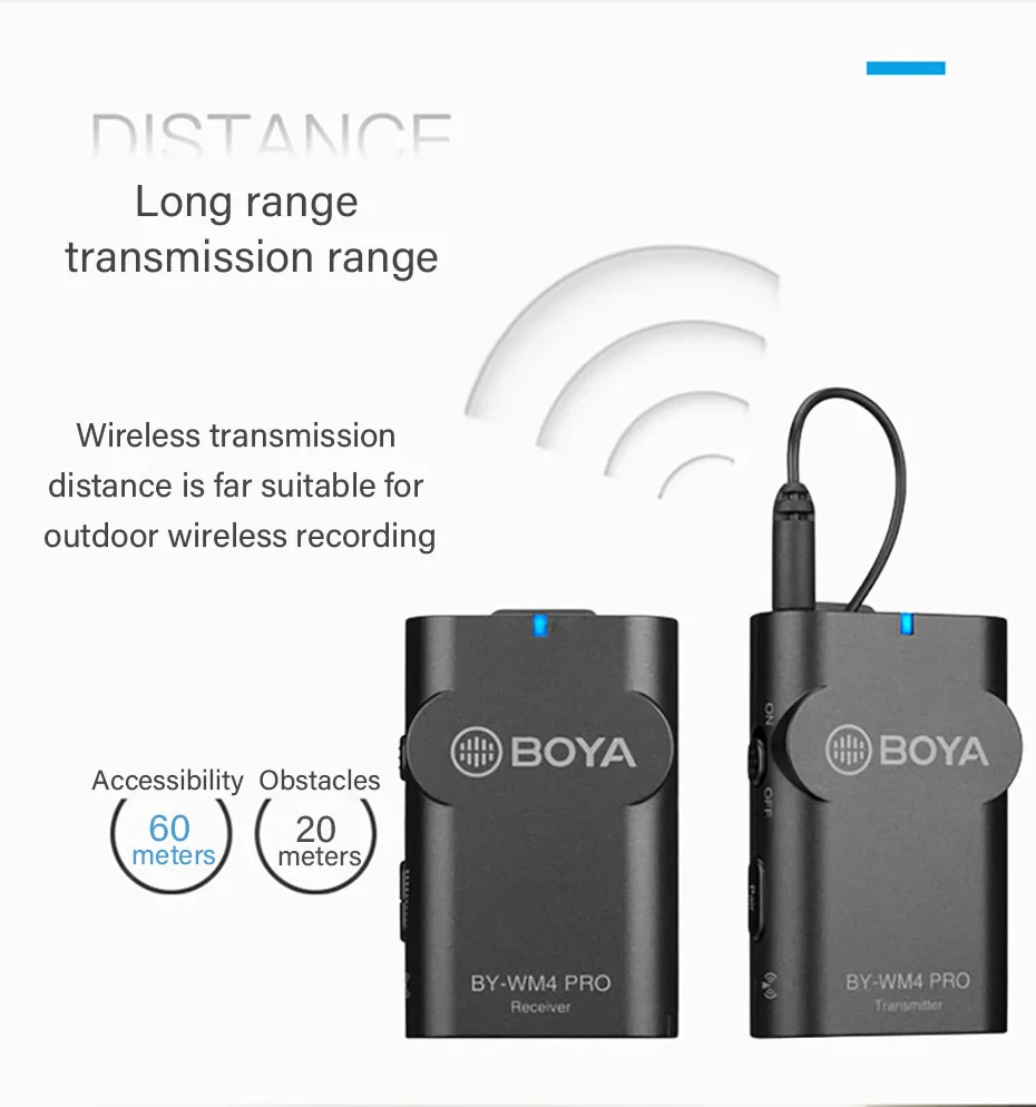 BOYA BY WM4 Mark II Pro K1/K2 беспроводной конденсаторный микрофон петличный для интервью