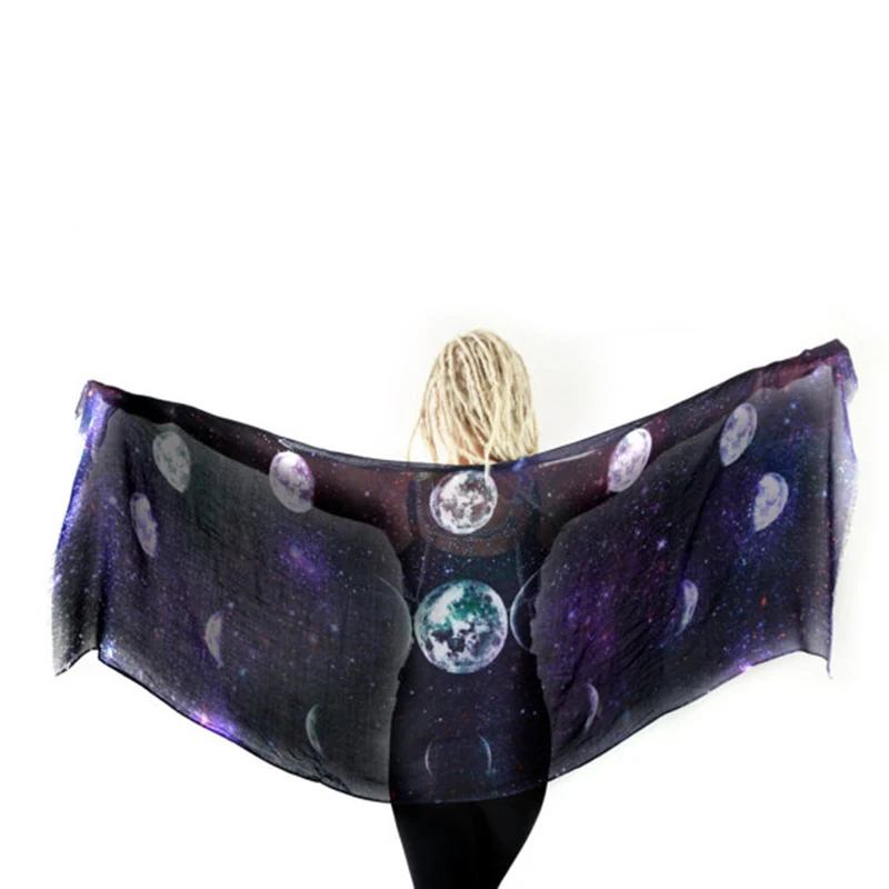 Imily Bela Готическая Пашмина шаль женский квадратный шарф с принтом Модное Длинное пончо тонкое фиолетовое 160 см Echarpe Femme