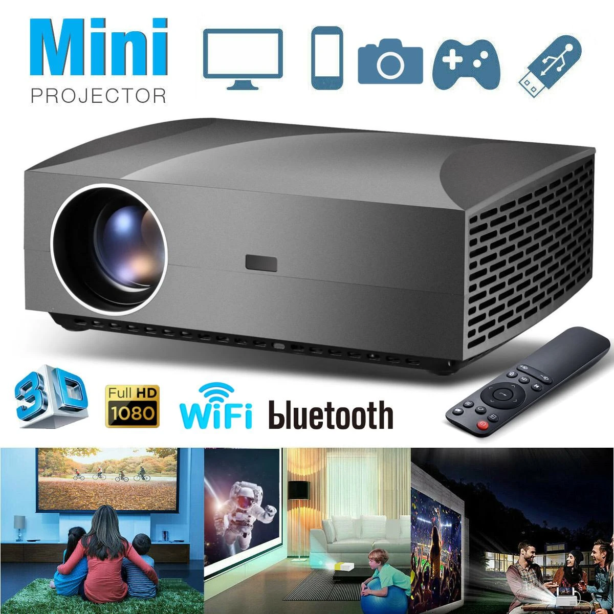 Proyector LED versión Android 6,01, Full HD, 1080p, lúmenes, 2G, 16G, proyector comercial para entretenimiento en casa, venta de cine en casa|Proyectores de cine para hogar| - AliExpress