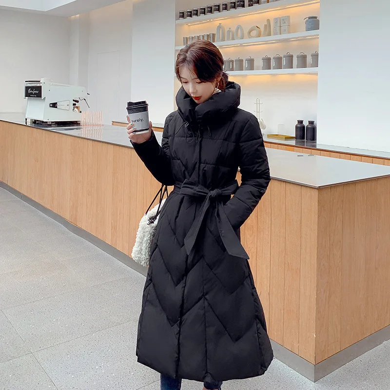 New Korean Style Mid-length Cotton-padded Jacket Thick Down Parka Women Oversized Fashion Clothes