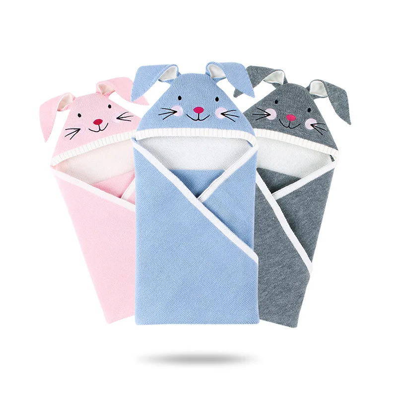 

Baby Sleeping Bags for Stroller Winter Warm Toddler Infant Swaddle Wrap Autumn Rabbit Knitted Envelopes For Newborn Kids