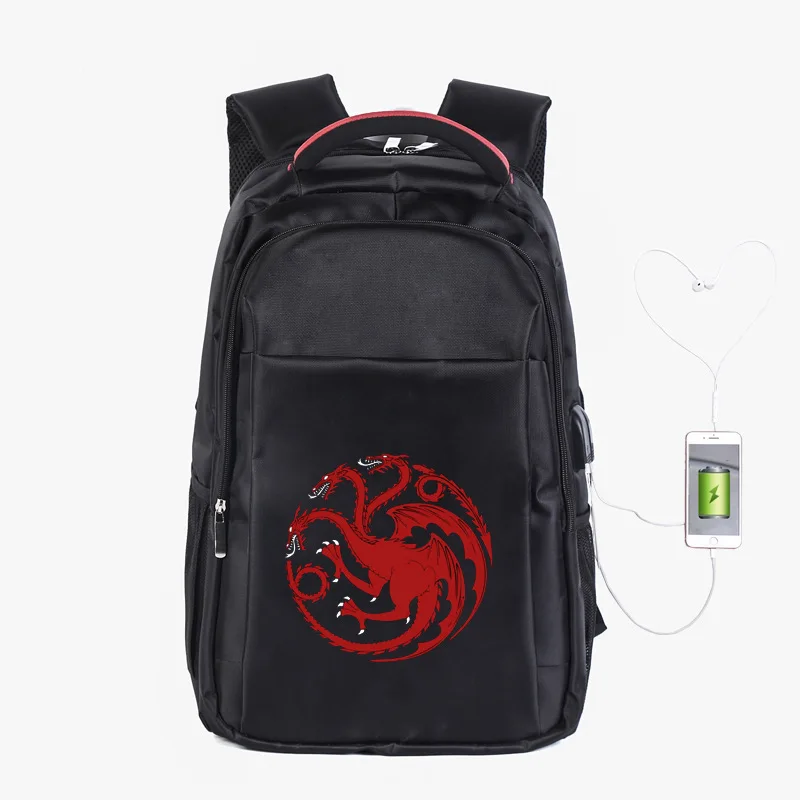 

Game of Thrones of Game Laptop Backpack USB Business Backpack Thick Fabric Bulk