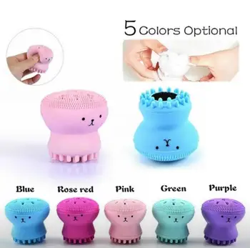 

Jellyfish Face Wash Brush Exfoliating Skin Care Tool Facial Cleanser Brush Massage Silicone Facial Scrubber Pore Cleaning Brush