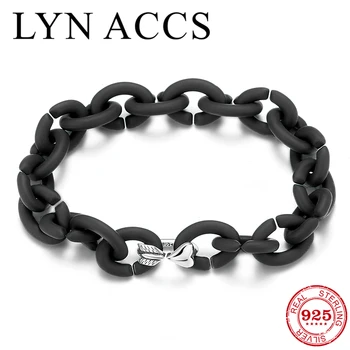 

New Simple Metal Bead Round Charm friendship Bracelets For Women & Men Fine Jewelry Black Rubber X Bracelet
