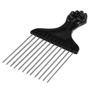 

Wide Teeth Salon Black Metal Hair Comb Insert Curly Hairbrush Afro Hair Comb Brushes For Tool Styling Hairdressing
