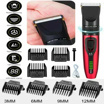 

Electric Cordless Hair Trimmer Barber Haircut USB Rechargeable Safe Men Kids Hair Clippers T-Blade Trimmer Hair Cutting Machine
