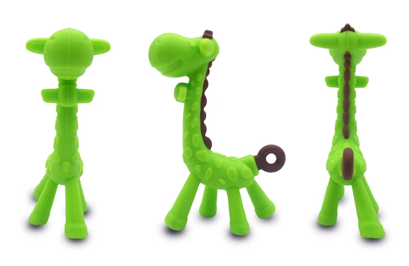 Lindo dibujo jirafa forma bebé mordedor silicona BPA libre seguuro игрушки dentición infantil nuevo подвеска на шею juguetes