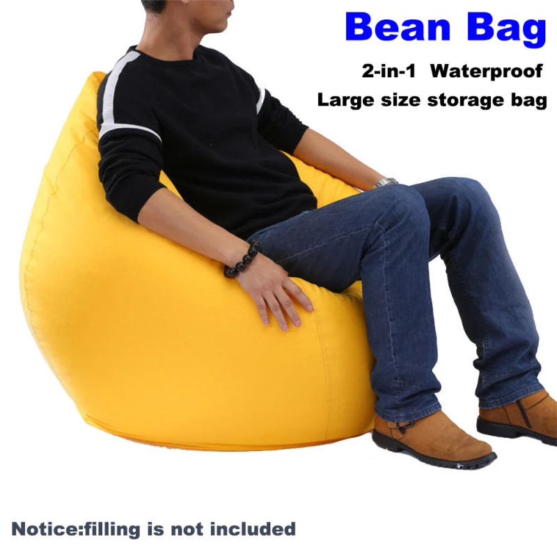 Best Large Bean Bag Sofa Cover Lounger Chair Sofa Ottoman Seat Living Room Furniture Without Filler Beanbag Bed Pouf Puff Couch Tatam