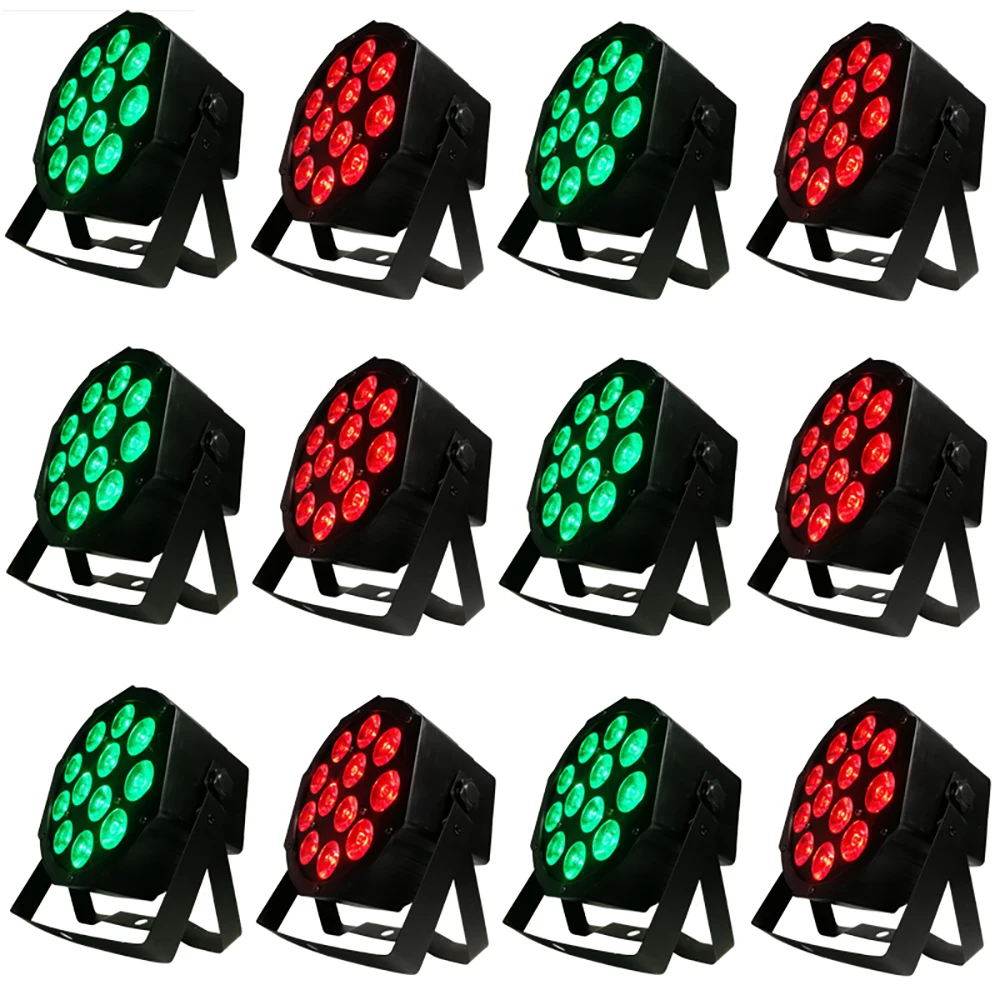12 шт./12x18 Вт 6 в 1 светодиодный светильник par s rgbwa + uv плоский dmx512 профессиональный