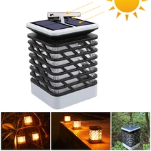 Solar Lamp Flame Path Lights Lamp Flickering Smokeless Candle Waterproof Lamp Flickering Garden Light Hanging Solar Lantern