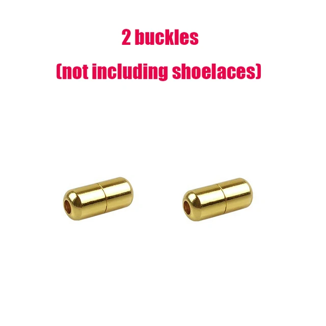 Elastic No Tie Shoelaces Semicircle Shoe Laces For Kids and Adult Sneakers Shoelace Quick Lazy Metal Lock Strings Rope Round 26GOLDBUCKLE