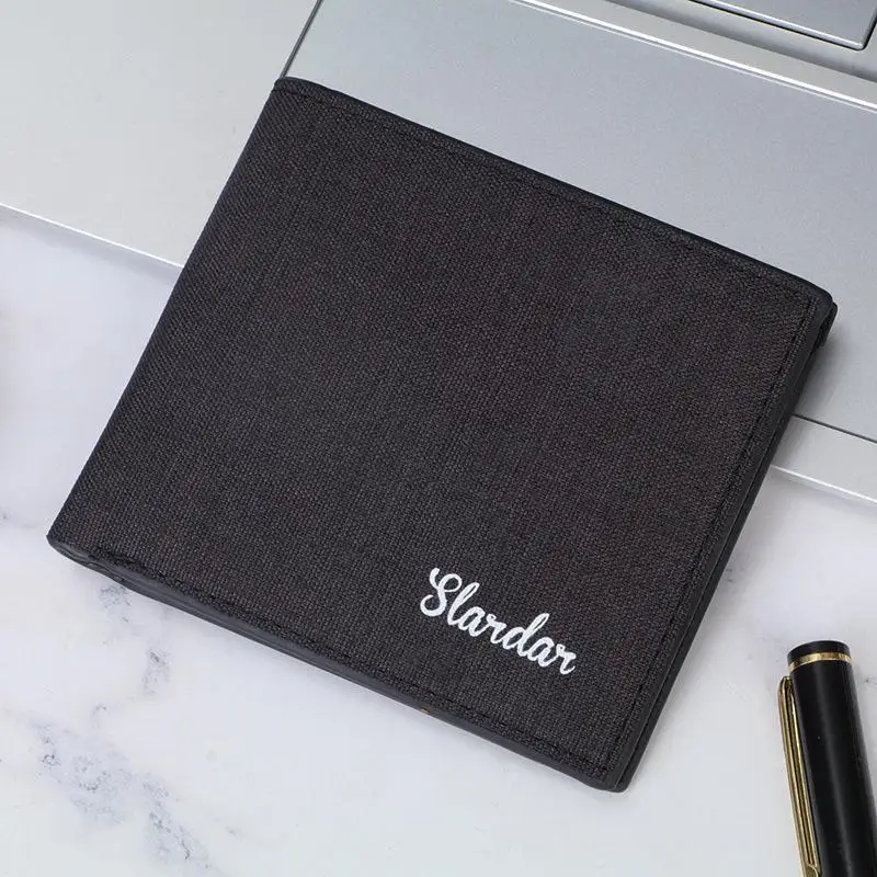 Walet, мужской тонкий кошелек forever young, Длинный кошелек для мужчин, billeteras para hombre, новинка, короткий карманный мини вертикальный кошелек для мужчин - Цвет: Black short