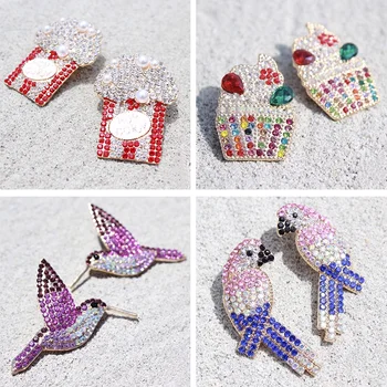 

FASHIONSNOOPS New Statement Women Cute Earrings Unique Animal Drop Earrings Party Wedding Female Crystal Jewelry