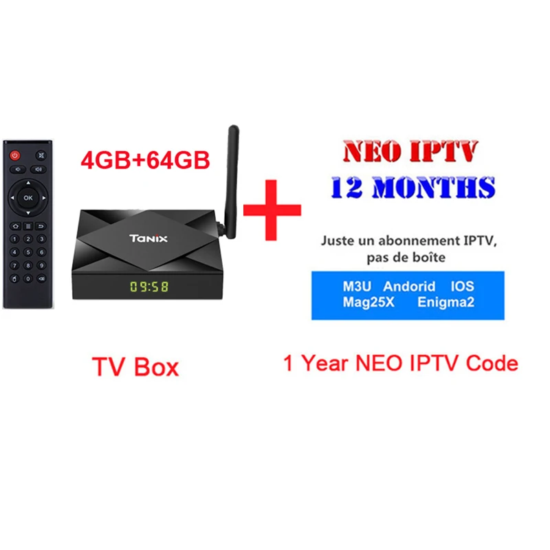 Tanix TX6S NEO tv Pro IP tv Box беспроводной Android 10,0 Франция Бельгия Португалия Нидерланды Бельгия Италия IP tv подписка ТВ коробка - Цвет: 4GB 64GB NBOtv pro