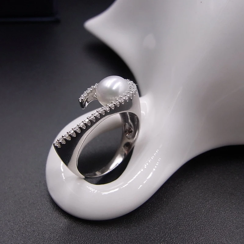 Sinya кольцо из стерлингового серебра 925 пробы с высоким Лютером из натурального жемчуга, хорошее ювелирное изделие, свадебное Брендовое обручальное кольцо для женщин, влюбленных