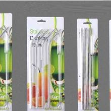 200 наборов 4+ 1/набор многоразовые 8,5 10,5 дюйма Прямые/Изогнутые 304 из нержавеющей стали металлическая Питьевая солома с чистой щеткой для кружки 20 унций/30 унций