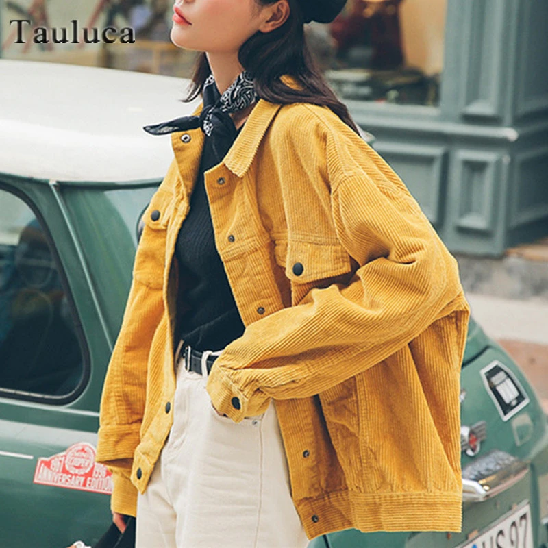 Chaqueta de pana de moda coreana para camisa, abrigo, informal, holgado, de manga larga, a la moda, Tops, prendas de vestir de Color sólido, Otoño e Invierno|chaquetas básicas| - AliExpress