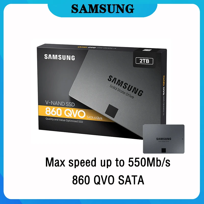 SSD SAMSUNG 860 QVO 1 ТБ 2 HD жесткий диск HDD 5 SATA твердотельный накопитель 550MBs для
