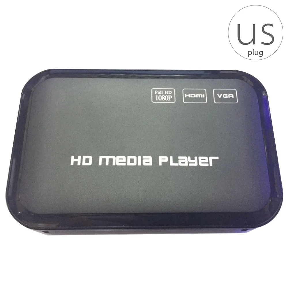 Full HD 1080P Media Player Center Multi Media Video Player HD SD SDHC MMC Cards USB Remote Control EU/US/UK/AU Plug