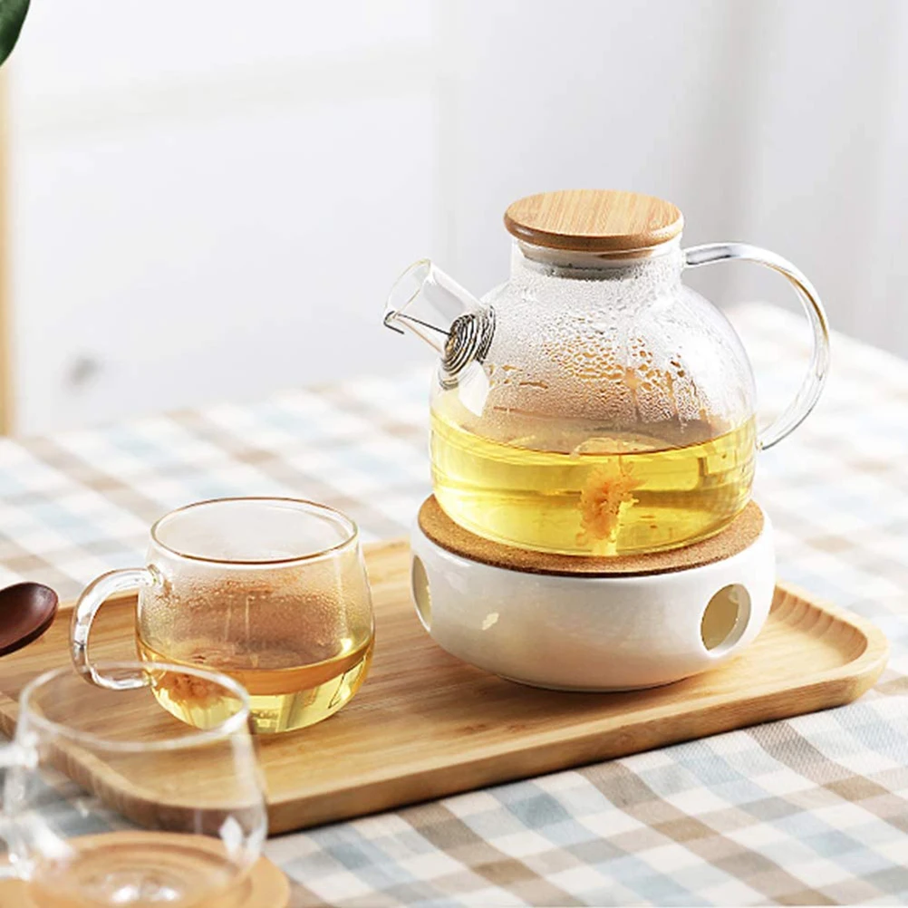 Candle Heating Teapot Holder Base Warm Tea Stove Ceramic Heater Shelf