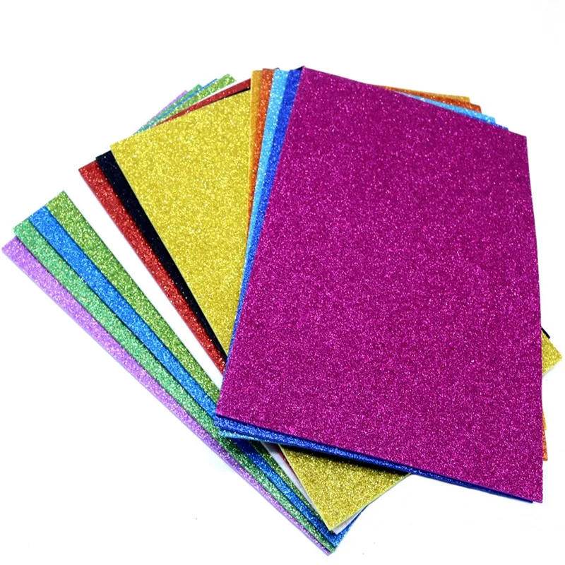 10 Sheets/bag 20X30 Cm Glitter Foam Paper Sparkles Paper for Kid's  Handcraft Craft Paper-Cut Scrapbook Material Decoration Paper