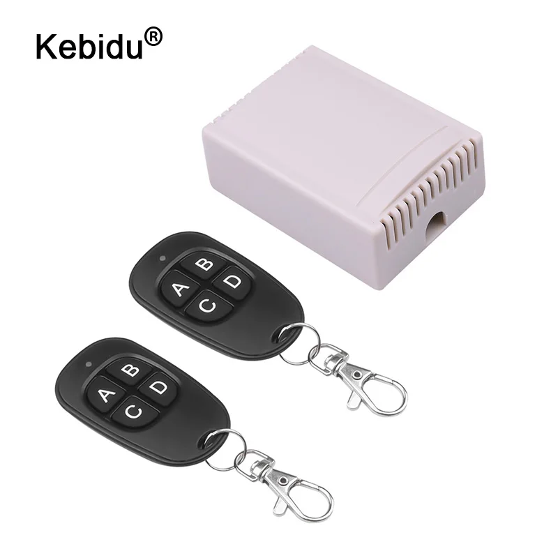 

kebidu Remote Control 433 MHz Wireless Universal Switch 12V 4CH RF Relay Receiver and Transmitter for Garage and Gate Control