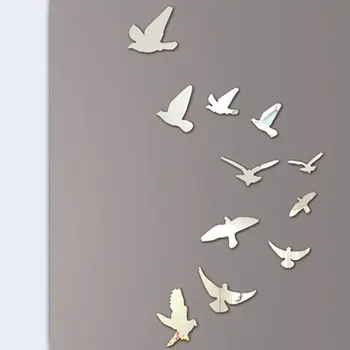

3D Birds Mirrors Wall Stickers Decal Wall Art Removable Room Party Wedding Decor Home Deco Acrylic Wall Sticker for Kids Room L1