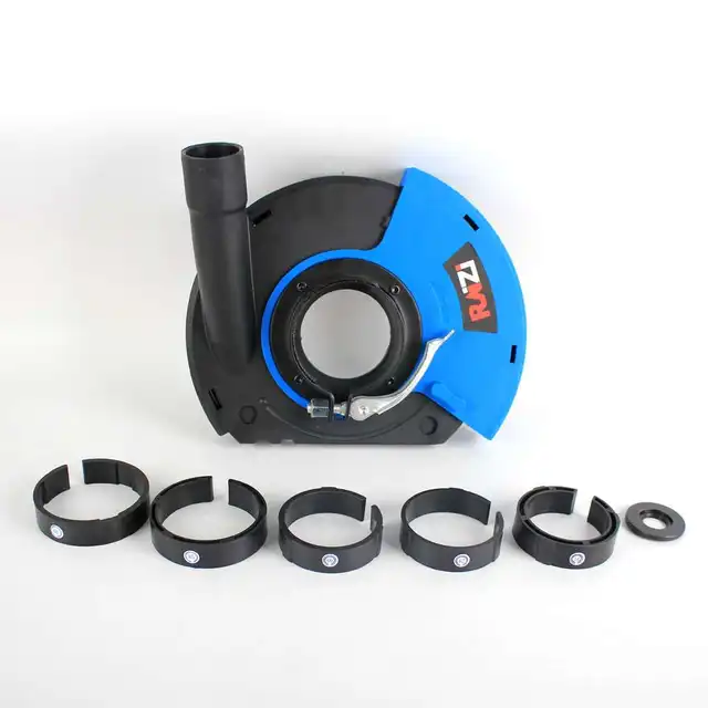 Raizi 125/180mm Angle Grinder Dust Shroud Cover Kit with Replaceble Brush Universal Surface Grinding Dust Collection Cover Tool 7in dust shroud
