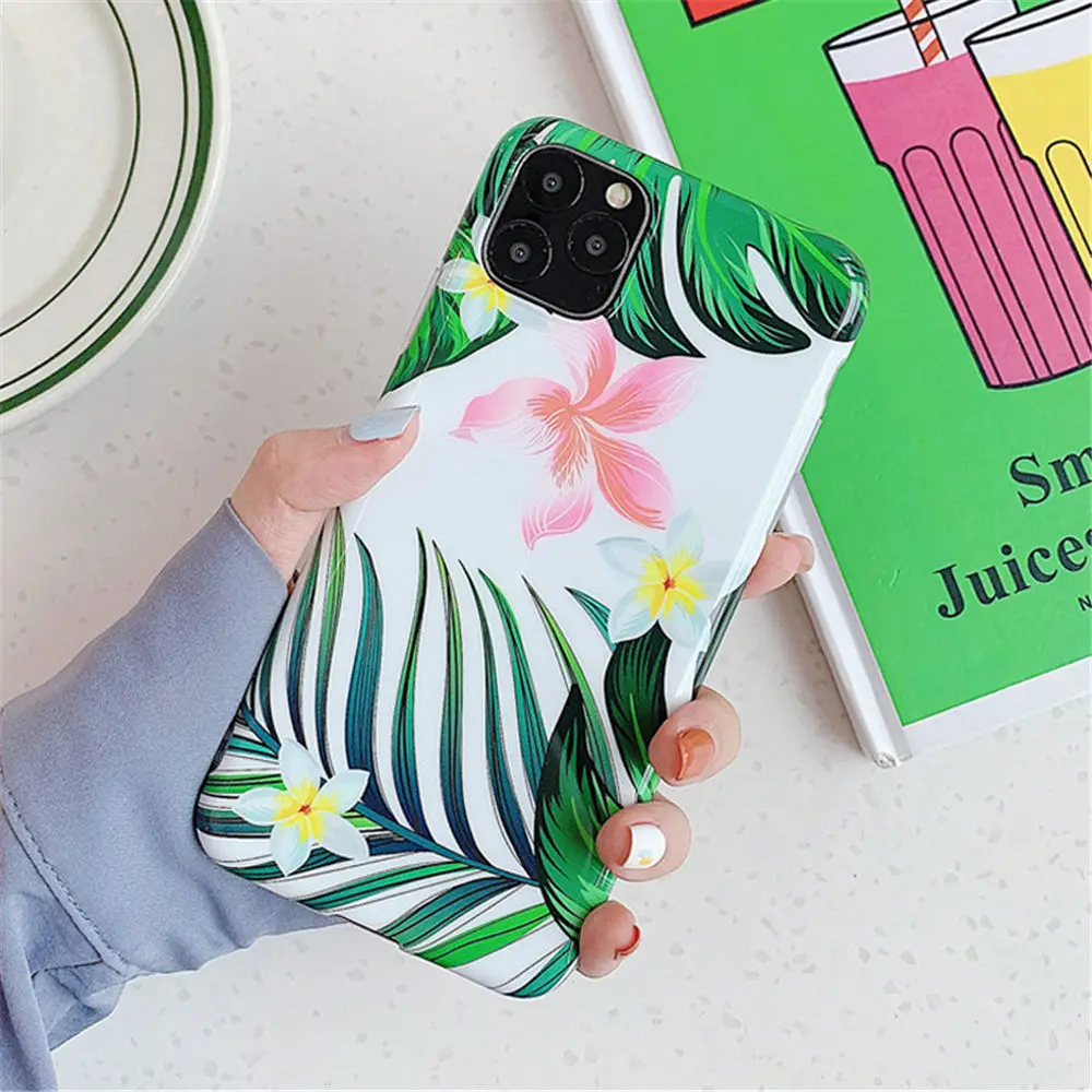 Lovebay гальванический банан листья цветы чехол для телефона для iPhone 11 Pro 7 8 6 6s Plus X XR XS Max мягкий IMD силиконовый чехол