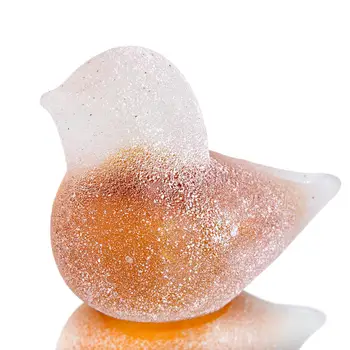 

H&D 4.1'' Handmade Glass Yellow Bird Miniature Collectible Art Glass Blown Bird Figurine Birthday/Chrismas Gift Home Table Decor