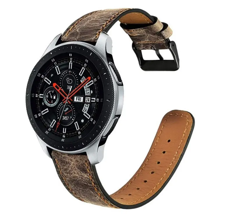 22 мм ремешок из натуральной кожи для samsung gear S3 Frontier Galaxy Watch 46 мм huawei watch gt 2 ремешок Amazfit GTR 47 мм браслет