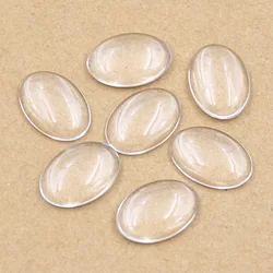 Oval Flat Back Clear Glass Cabochon for DIY Jewelry - High Quality Selection (13x18mm 20pcs)