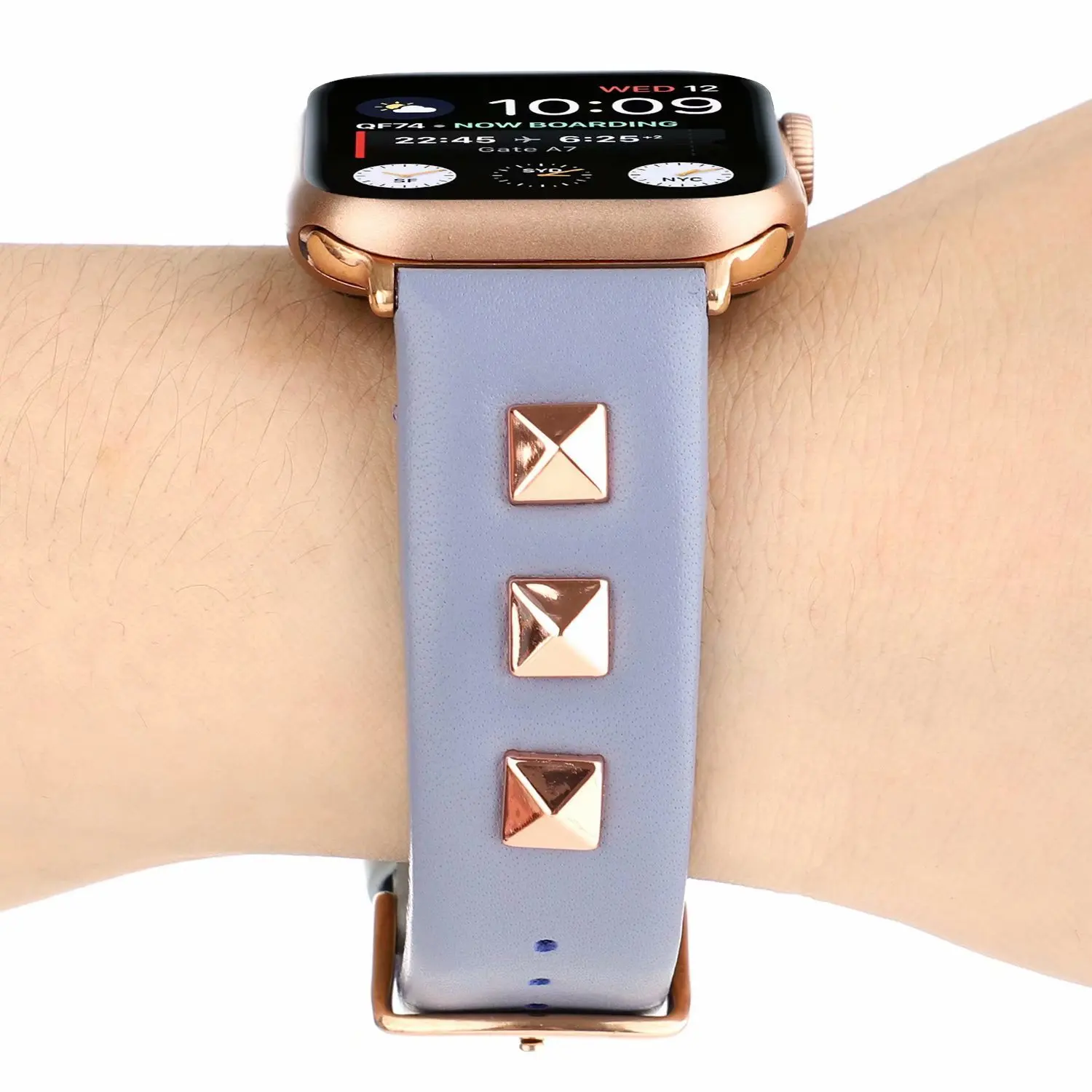 Для Apple watch, ремешок с заклепками, серия 5, 4, 3, 2, 1, браслет для мужчин и женщин, кожаный ремешок 38 мм, 42 мм, 44 мм, для iwatch, 4 ремешка, 40 мм, аксессуары