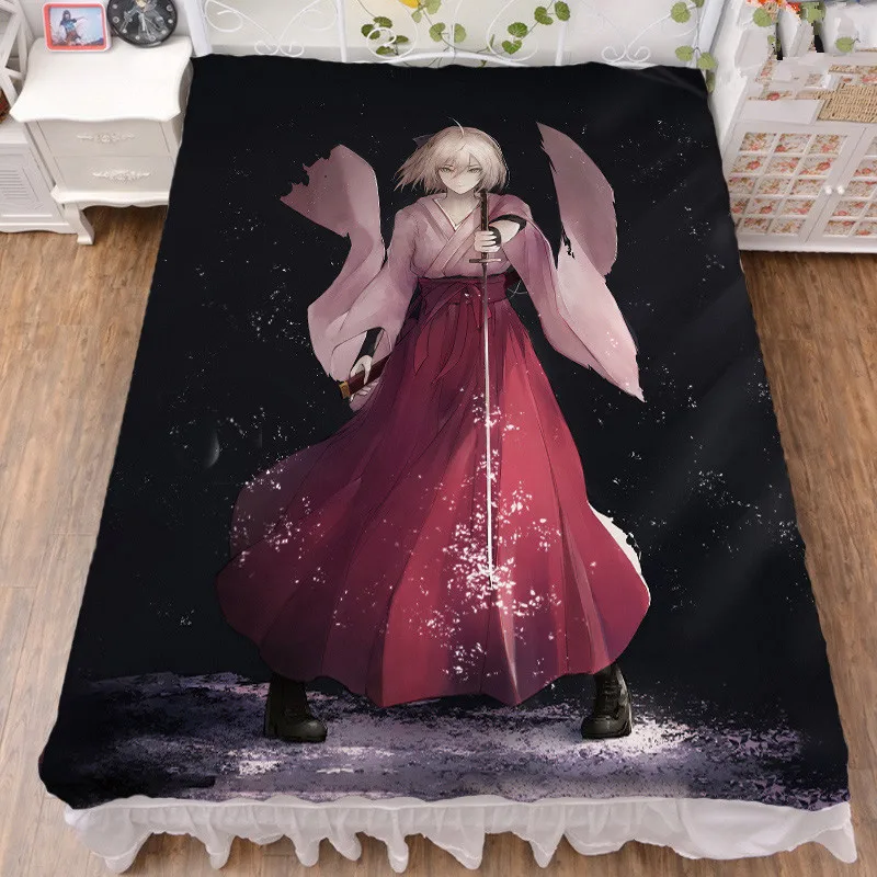 November update Anime Fate/Grand Order FGO Jeanne dɺrc Scathach Milk Fiber Bed Sheet & Flannel Blanket Summer Quilt 150x200cm | Дом и