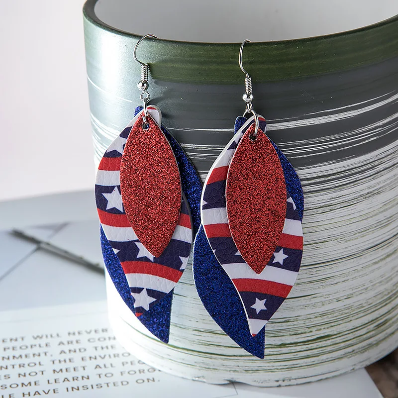 Женские серьги из искусственной кожи в виде лепестков|Серьги-подвески| |