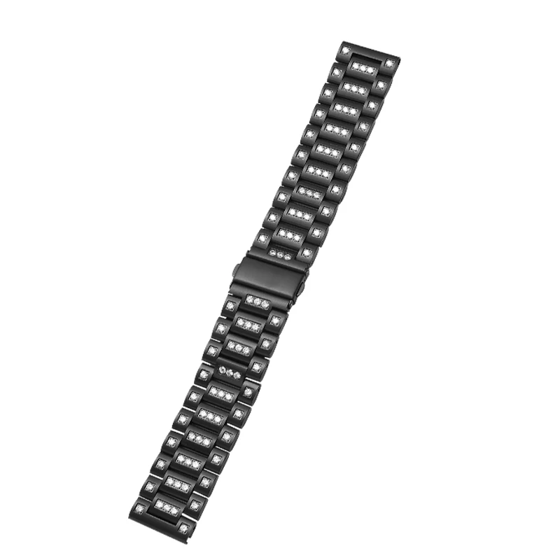 22mm Shiny Diamond Butterfly buckle Stainless Steel Replacement Bracelet Strap for Samsung Gear S3 Frontier / Classic Watch Band