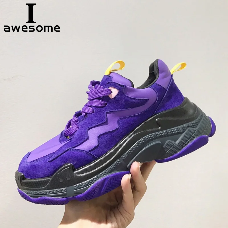 purple chunky sneakers