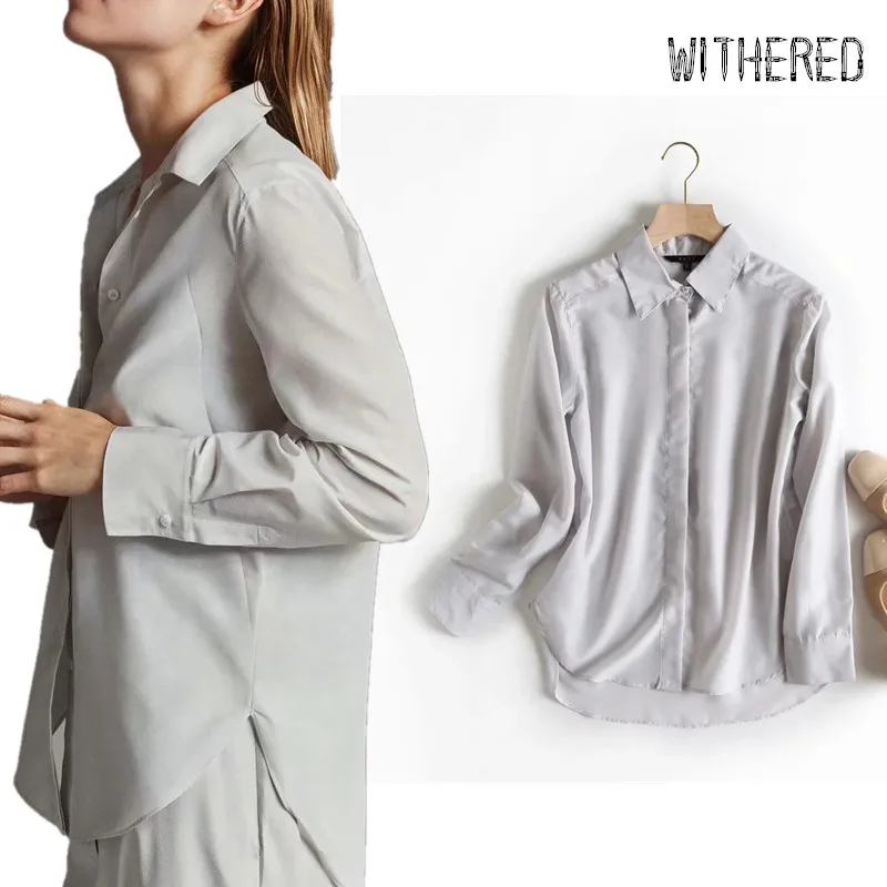 Withered england urban office lady cotton kimono shirt blusas mujer de moda blouse women womens tops and blouses plus size