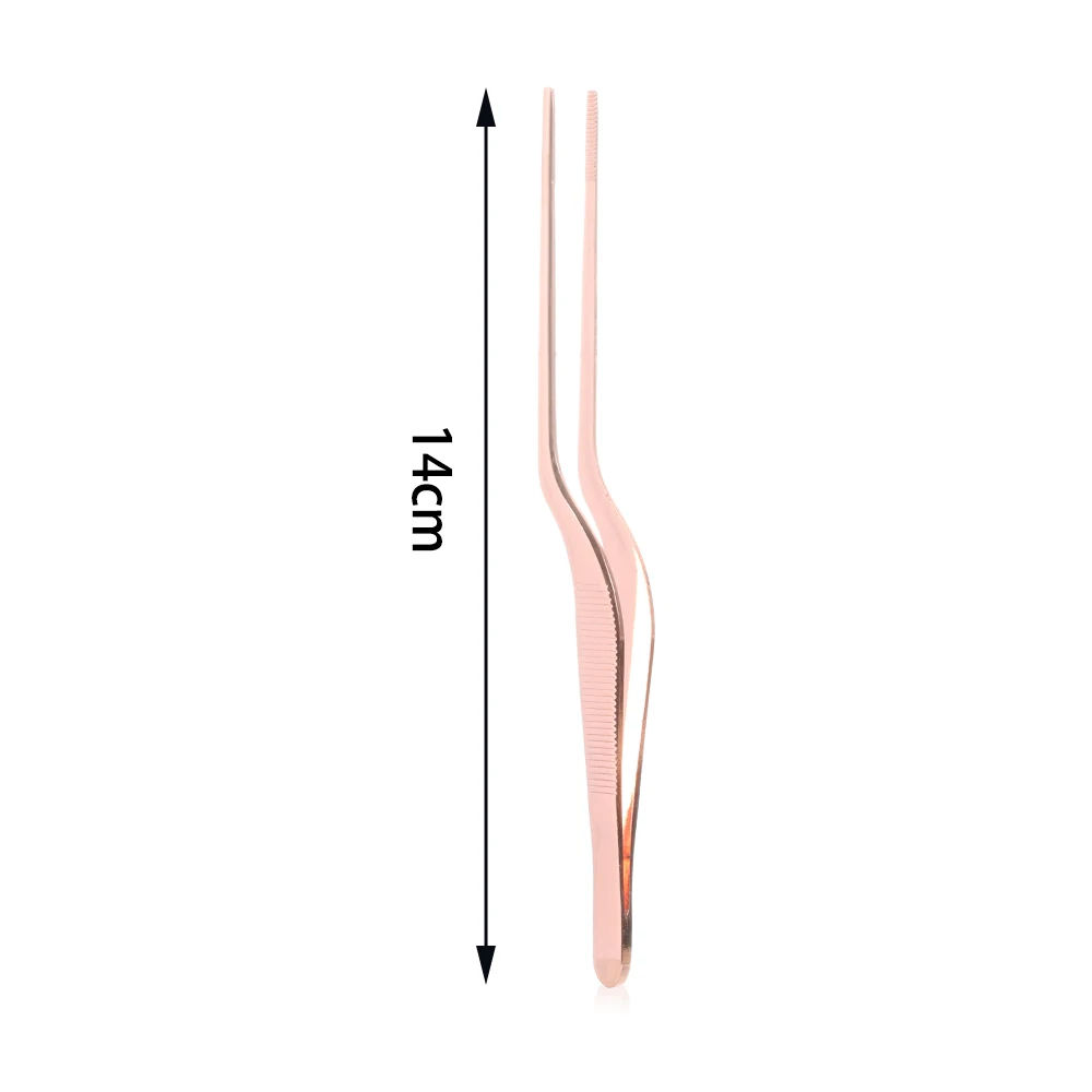 14cm Stainless Steel Tweezer Plating Chef Food Tweezer BBQ Clip Barbecue Tongs Serving Presentation Kitchen Tool