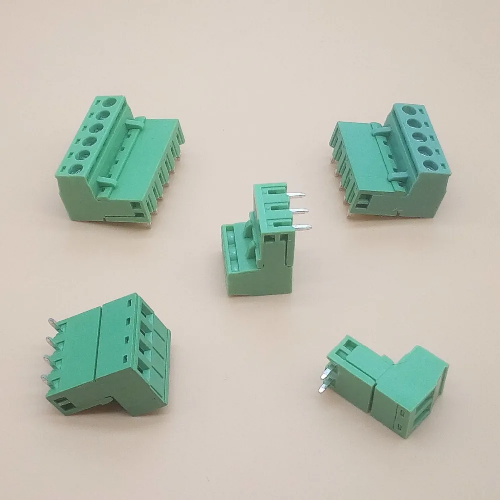 PCB 플러그 가능한 터미널 블록 커넥터, 곡선 바늘 KF2EDGK, 5.08mm 피치, 10 세트, 2 P, 3 P, 4 P, 5 P, 6 P, 7 P, 8P