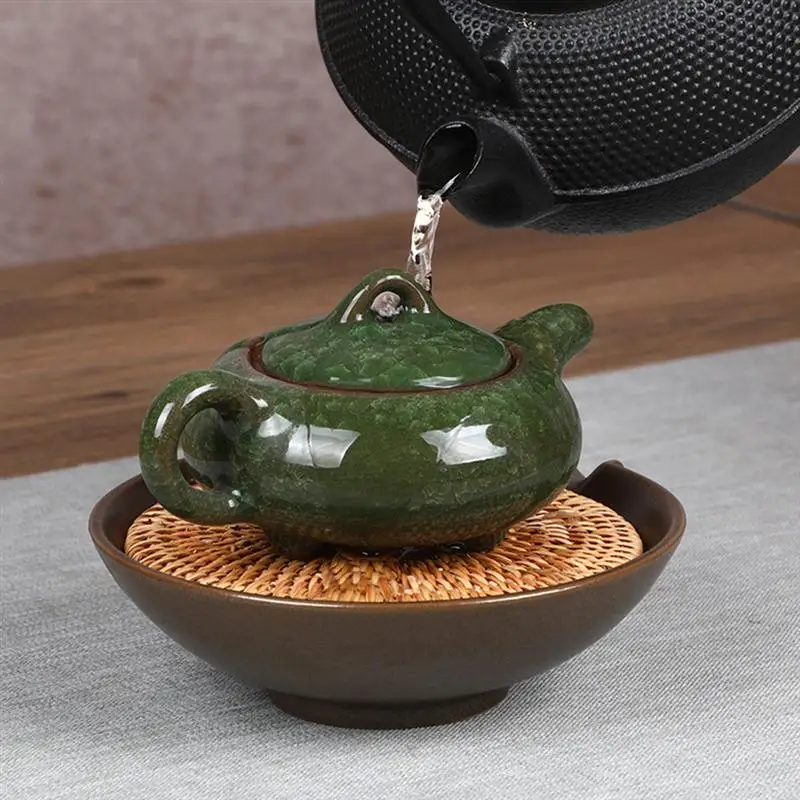 Rattan Coasters Ceramic Teapot Rack Tea Cup Tray Japanese Style Tea Pot