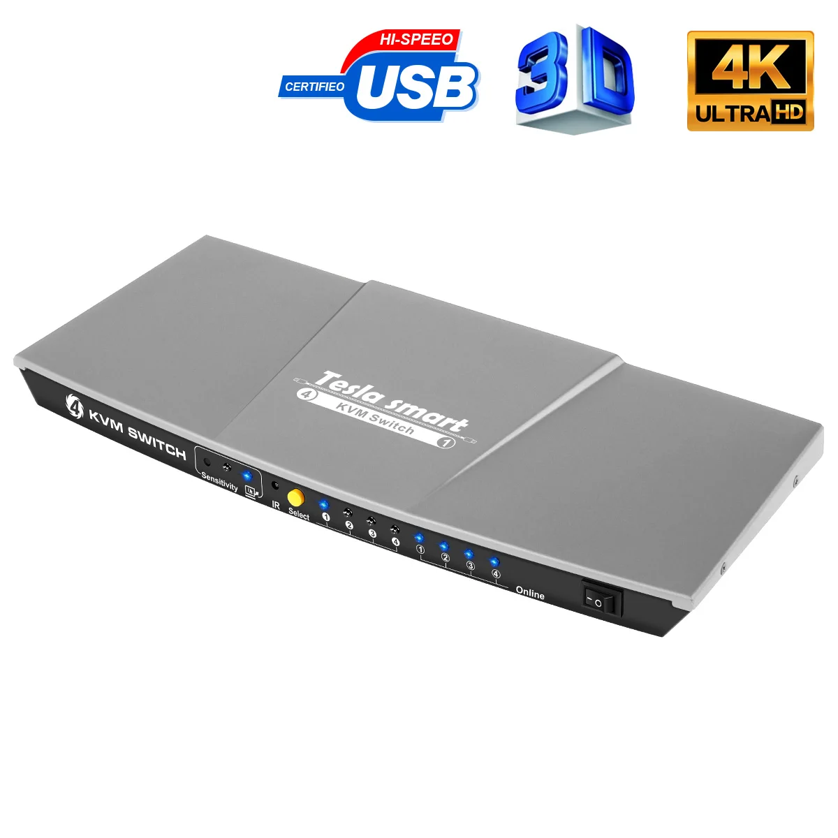 Russian delivery, Fast Ship 4x1 HDMI KVM Switch 4 In 1Out KVM 4 Ports HDMI Switch Sharing 4 PC Ultra HD 4k@30Hz 3D High Quality