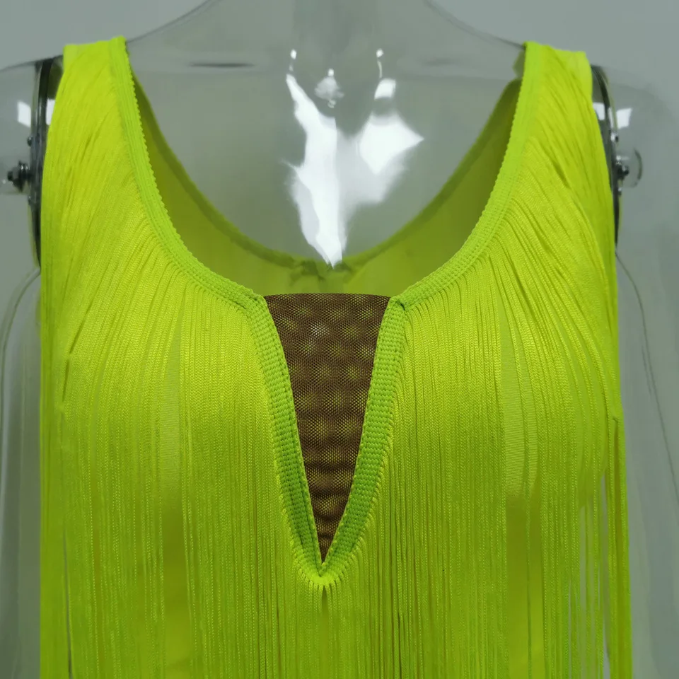 Tobinoone, новинка, вечернее платье с кисточками для знаменитостей, Vestidos, сексуальное платье без рукавов с v-образным вырезом, бодикон, подиумное Клубное платье с бахромой