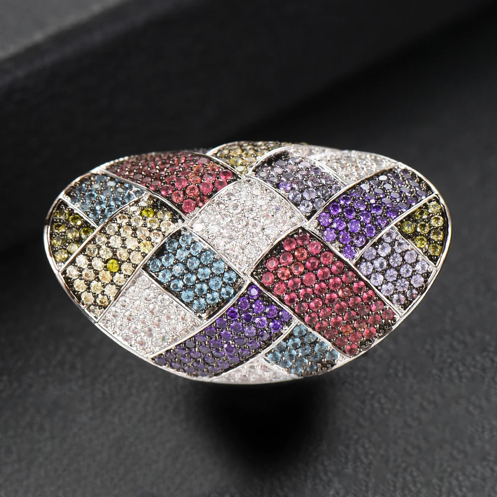 GODKI Trendy Twist Cross Wrap Ring for Women Multicolor Cubic Zircon Finger Rings Beads Charm Ring Bohemian Beach Jewelry