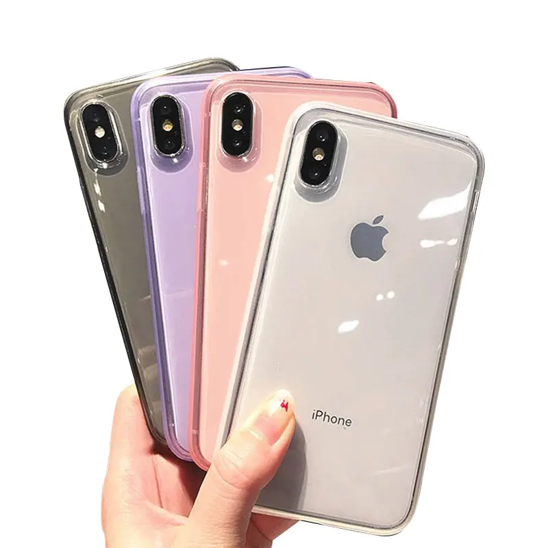 Чехол для телефона iphone xs x xr max прозрачная Конфета из мягкого ТПУ + закаленная