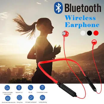 

1PCS Sport Semi-in-ear Wireless Bluetooth Hifi Noise Reduction Neck Earphone Waterproof Sport Music Headset For IOS Android