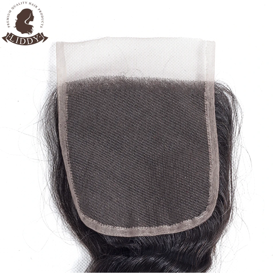 Liddy Loose Wave 4x4 Lace Closures Only Brazilian Loose Deep Human Hair Pre Plucked Transparent Lace Frontal Closure Remy